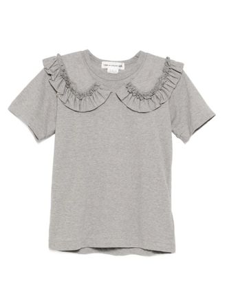 Comme Des Garçons ruffled T-shirt - women - Cotton - L - Grey