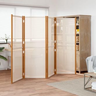 vidaXL Biombo Divisor De 4 Paneles Blanco Crema 280x180 Cm Vidaxl