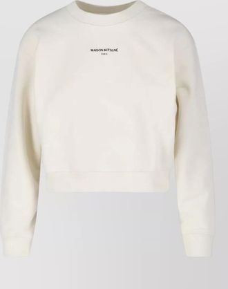 Maison Kitsun&eacute; crew neck sweatshirt ribbed cuffs hem