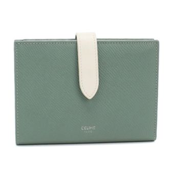 Celine Green Leather Middle Wallet (Bi-Fold) (Pre-Owned)