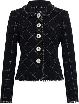 Maison Common Boucle Jacket With Matching Trims in Black at Nordstrom, Size 42