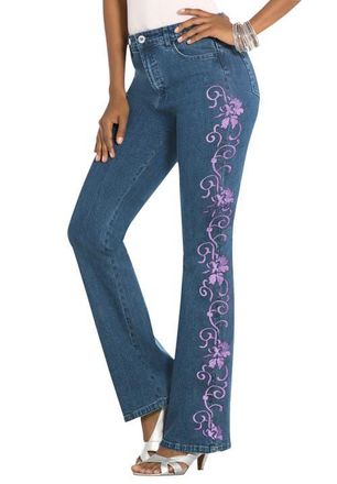 Roaman's Plus Size Whitney Jean with Invisible Stretch in Blue at Nordstrom, Size 28