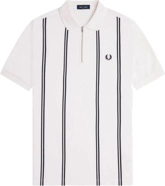 Fred Perry Piqu&eacute; Polo Half-Zip - Heren - Polos - Wit - 2XL - Katoen - Tops