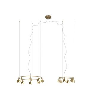 Netlighting Shell 8+6 Light Pendant Round 70W LED 3000K 3710lm Gold 3yrs Warranty