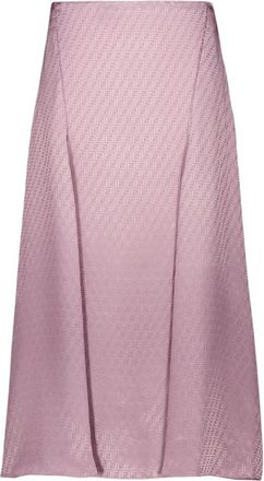 Fendi FF Silk Midi Skirt - Dames - Midirokken - Roze - S - Leer - Rokken