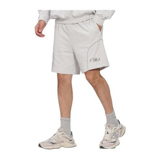 New Balance Trackside French Terry Short 17.8 cm - Heren - Sport - Grijs - Maat: M Katoen