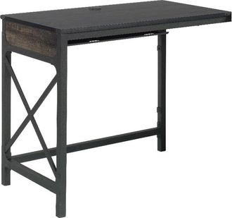 Sauder Foundry Road Desk Return, Carbon Oak finish