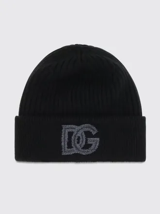 Dolce & Gabbana Berretto in misto lana merino a coste con monogram DG