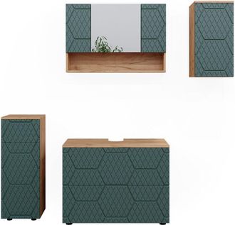 Vicco Conjunto De Muebles De Ba&ntilde;o Irma, Verde, 4 Partes