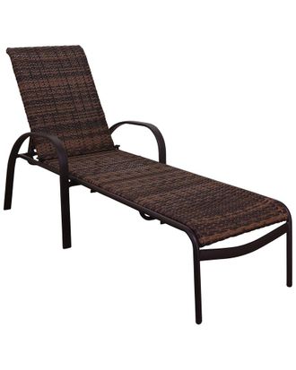 Courtyard Casual Set Of 2 Santa Fe Wicker Aluminum Chaise Lounges