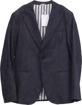 Emporio Armani Single-Breasted Denim Blazer in Blue Cotton