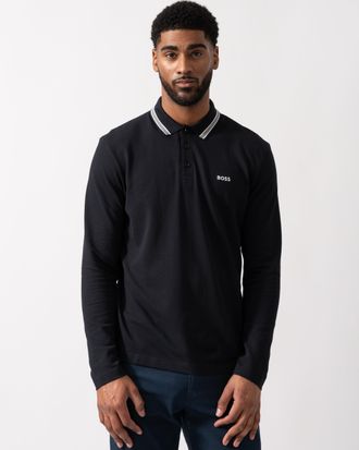 HUGO BOSS Langemouw Polo Shirt in Zwart