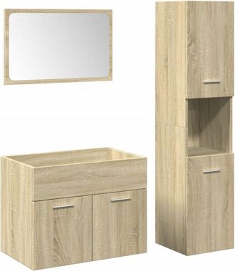 vidaXL Set De Muebles De Ba&ntilde;o 3 Pzas Madera Contrachapada Roble Sonoma Vidaxl