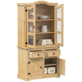 vidaXL Vidaxl - Vetrina Corona 100x48,5x179 cm in Legno Massello di Pino