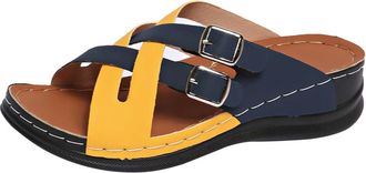 Generic Road Bike Shoes Womens 36 Womens Beach Slippers with Slope Heel Hollow Casual Slippers Slope Bottom Shoes Sandals Special Offers Womens Shoes, yellow,