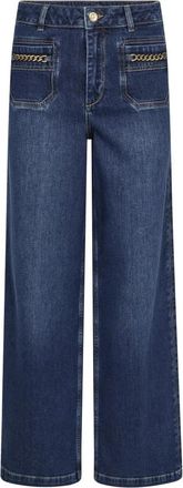 Mos Mosh Wide Jeans - Dames - Loose Fit Jeans - Blauw - W25 - Denim - Jeans