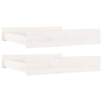 vidaXL Cajones De Cama 2 Unidades Madera Maciza De Pino Blanco Vidaxl