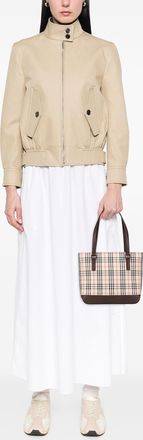 Burberry Pre-owned Womens Check Pattern Tote - Ivory Textile - One Size