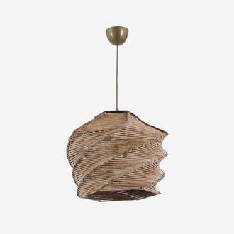 GreenIce L&aacute;mpara Colgante De Madera Con Pantalla Trenzada Ruche