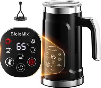 OEM Espumador De Leche, Control T&aacute;ctil, Espumador De Leche Caliente Y Fr&iacute;a, Negro, Ue