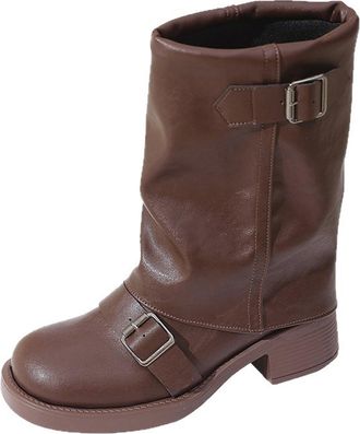 Generic Womens Ankle Boots with Heels, Elegant Cowboy Boots, Suede Leather Comfortable Lace Ankle Boots, Western Boots, Short Ankle Boots for Autumn and Winte