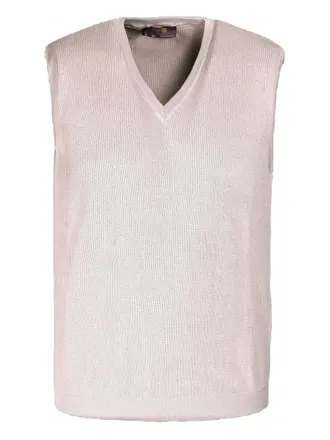 Moorer V-neck ribbed knitwear vest - men - Fabric - 56 - Neutrals