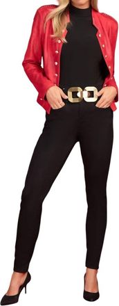Frank Lyman Design Five-Pocket Denim Jeans In Black