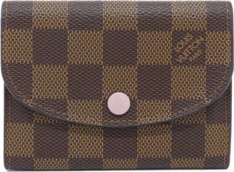 Louis Vuitton Damier Ebene Rose Ballerine Coated Canvas Coin Purse/Coin Case (Pre-Owned)