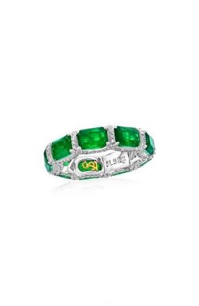 Suzy Levian Gala Cubic Zirconia Eternity Band Ring in Green at Nordstrom Rack, Size 8