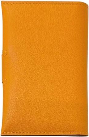 Herm&egrave;s Pre-owned Card Case - Dames - Vintage Accessoires - Geel - ONE Size - Leer - Vintage