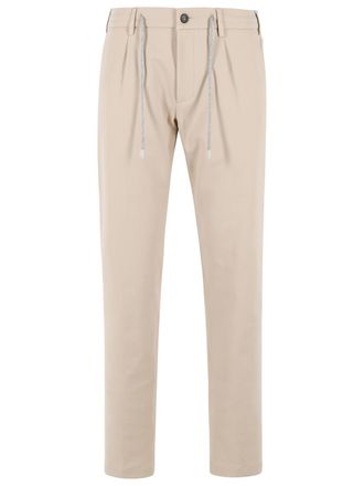 Eleventy beige stretch katoenen broek