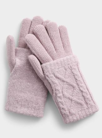 Simons Womens Confetti-knit wrist-warmer gloves