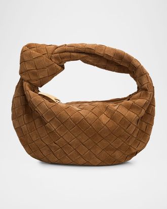 Bottega Veneta Jodie Knot-Embellished Suede Top-Handle Bag