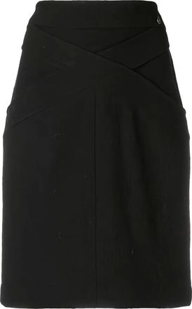 Chanel Gonna aderente con dettaglio incrociato - Nero