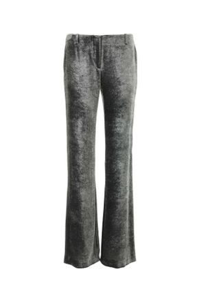 Alberta Ferretti Alberta Ferretti Silver Velvet Wide Leg Pant