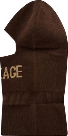 Mackage Mens Ski Bala Logo Balaclava Brown Accessories > Beanies & Hats