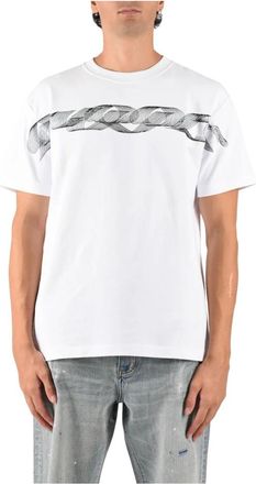 Purple Painted Wordmark Tee - Tops - Hombre - Blanco - S