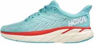 Hoka One One Womens Clifton 8 Sneakers - B In Aquarelle/eggshell Blue
