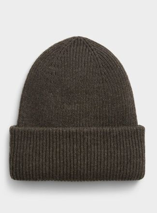 Profuomo Mens Minimalist ribbed wool-blend Tuque Hat