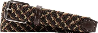 Martin Dingman Newport Woven Italian Rayon Elastic Belt In Spruce Multi