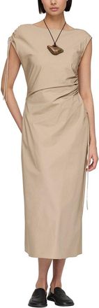 Lafayette 148 New York Gathered Tie Cap Sleeve Dress