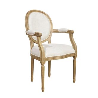 Robin des Bois Silla de mesa de estilo cl&aacute;sico en hule y lino premium lino