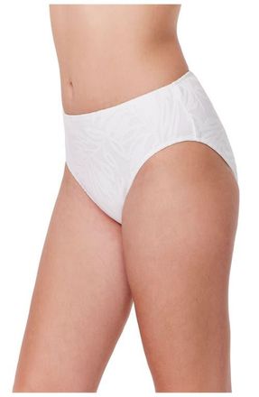 Gottex Skyfall Textured Mid Waist Swim Bottom in White at Nordstrom, Size 14