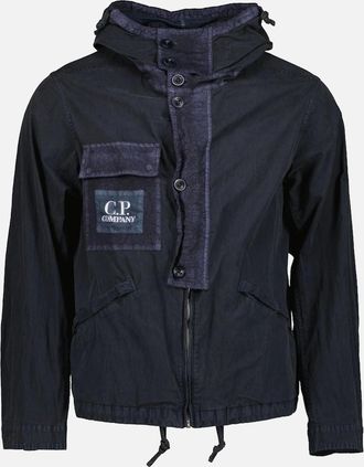 C.P. Company Mens 50 FILI Gum Hooded Jacket - Green - Size: Regular/36