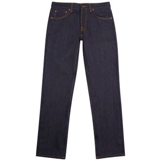 Nudie Jeans Gritty Jackson Navy Straight-leg Jeans, Denim Jeans, Navy - 30