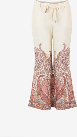 Zimmermann Ausgestellte Leinenhose mit Paisley-Print Rhiannon