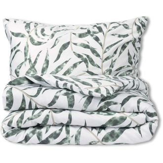 OEM Juego De Cama De Sat&eacute;n 220x200 Exclusivo Hojas En Tonos Verdes