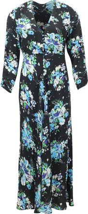 Rixo Floral Print Long Sleeve Dress in Multicolor Viscose