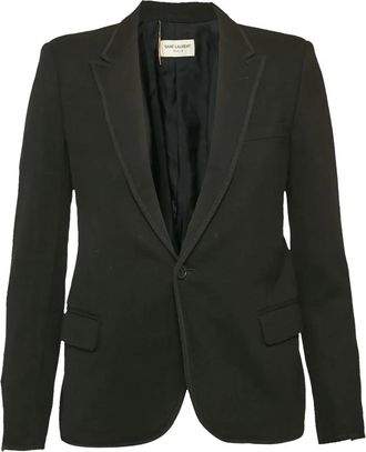 Saint Laurent Wollen blazer met puntige revers - Zwart