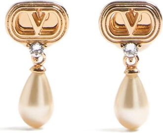 Valentino Garavani Golden Logo Drop Earrings
